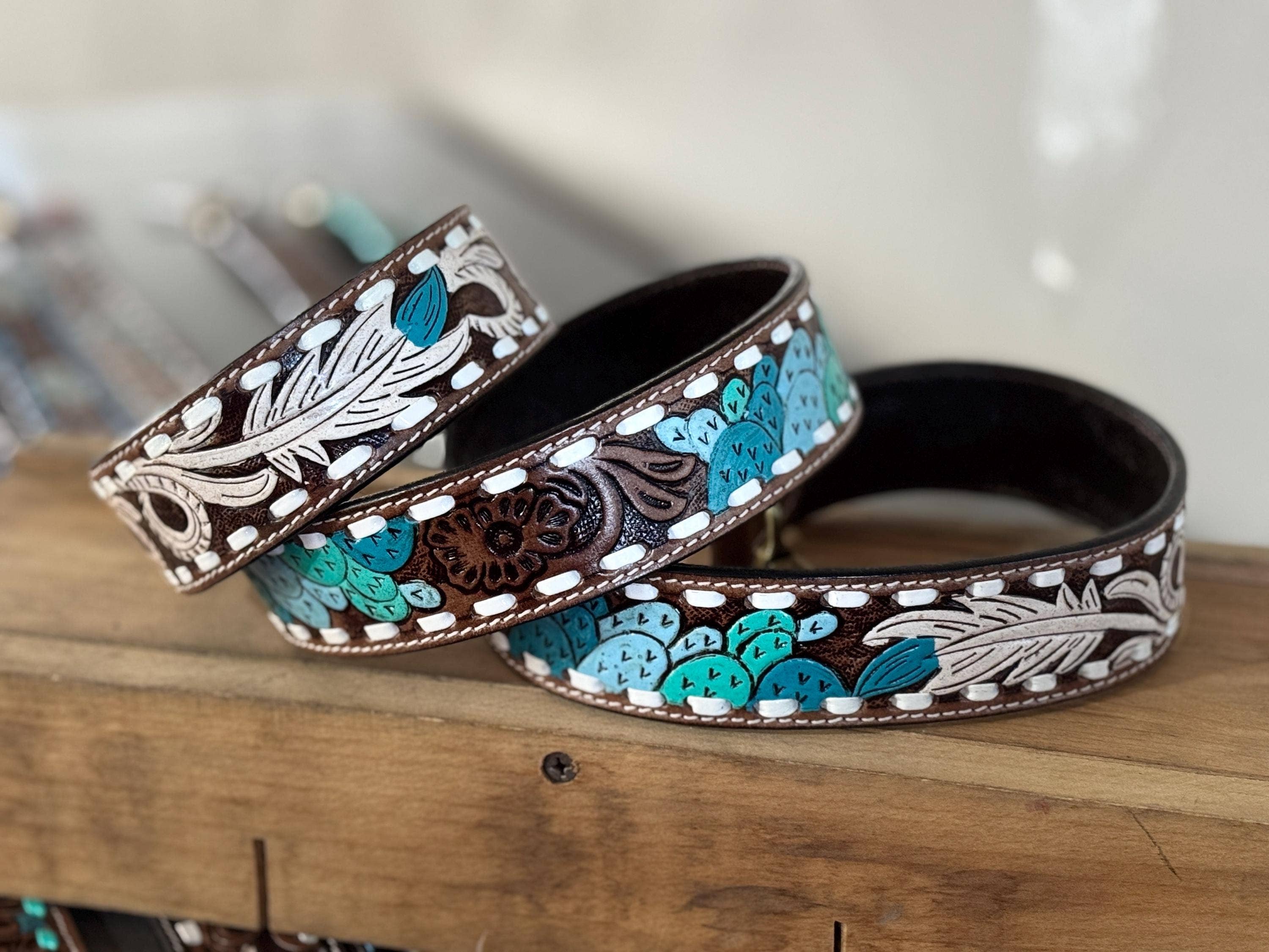 Double B Wild Rags – Engroshandel Taskerem - Dame – Vestlig taske skulderrem i præget koskindslæder fra Double B Wild Rags5