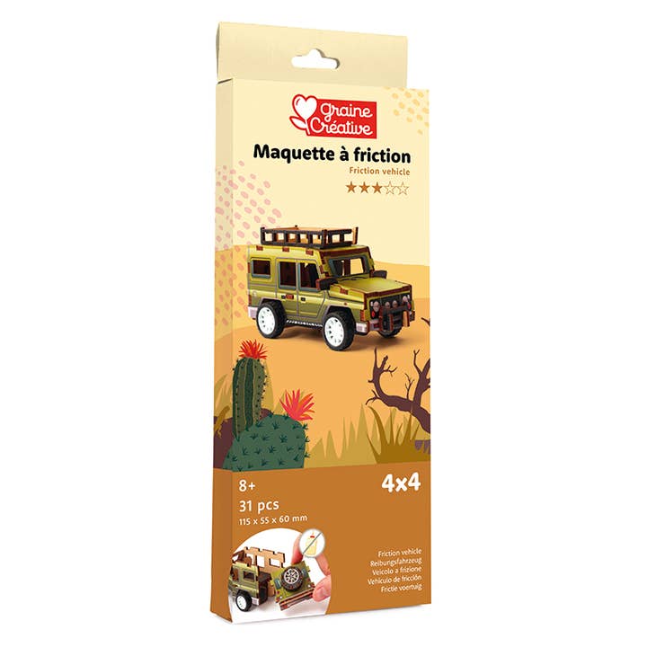 Graine Créative - Wholesale Wood Toy - Kids - 3D WOOD MODEL JEEP VEHICLE1