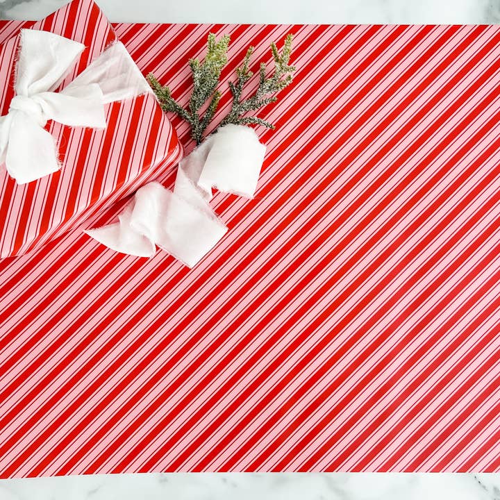Trim & Twine - Wholesale Wrapping Paper Roll - Candy Stripe Christmas Wrapping Paper Roll 1