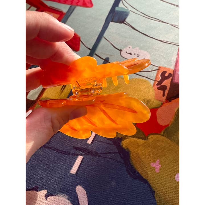 Paper Rat Illustrations - Wholesale Hair Clip - Women's - Autumn Leaf Claw Clip2