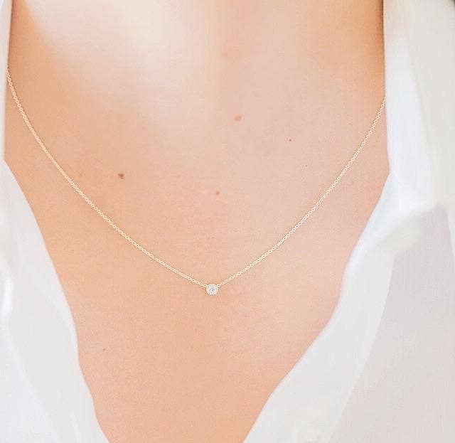 KIKICHIC - Wholesale Pendant/Charm Necklace - Solitaire Single CZ Diamond Necklace4