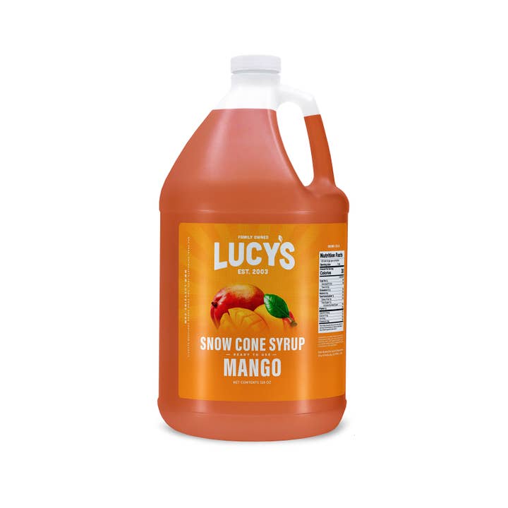 Lucy's - Wholesale Flavored Syrup - Mango Snow Cone Syrup - 128oz