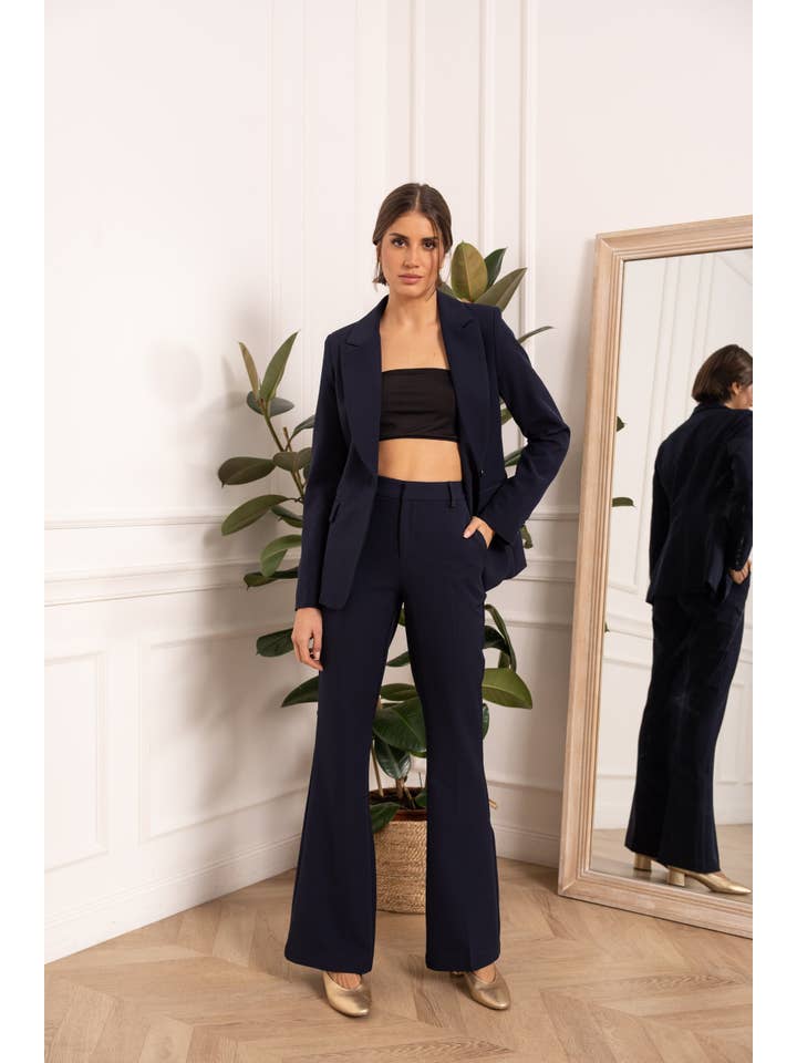 Attentif Paris - Vendita all'ingrosso Giacca elegante - Donna - Giacca aderente con bottone singolo, semplice - Collezione Timeless9