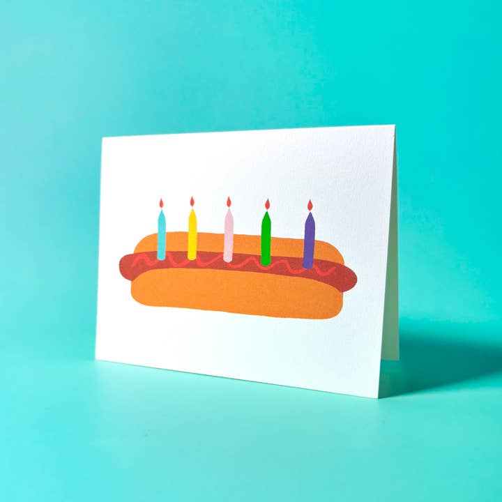 paper&stuff - Wholesale Birthday Card - Happy Birthday Hot Dog Cake Greeting Card