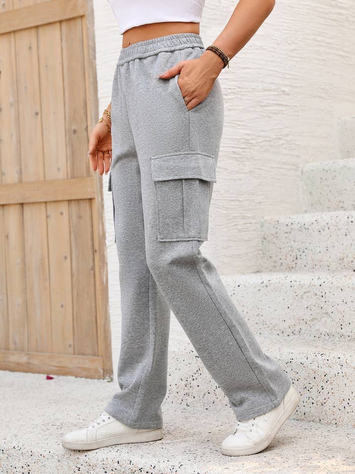 Suhkasana – wholesale Athletic sweatpants/jogging bottoms – Women's – Women's High-Waisted Cargo Joggers – Loose Fit, Multi-Pocket Pants