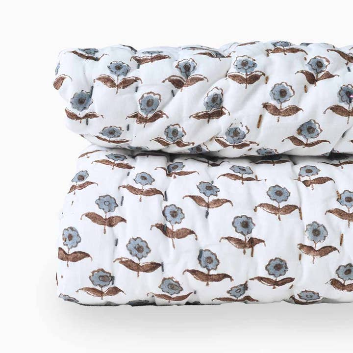 Thread To Form - Wholesale Quilt - Freesia Hand Block Printed Quilt2