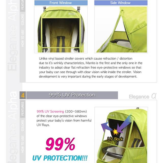 Manito – wholesale Pram cover/accessory – Elegance Alpha Stroller Weather Shield - Small (Navy)3