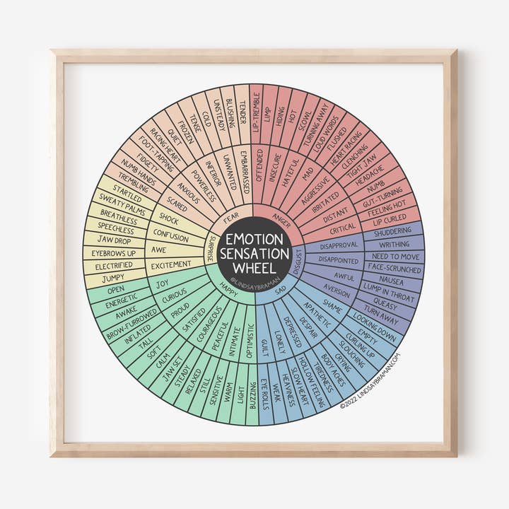 Emotion Sensation Wheel (versión accesible) | Impresión artística para venta al por mayor de Lindsay Braman Studios