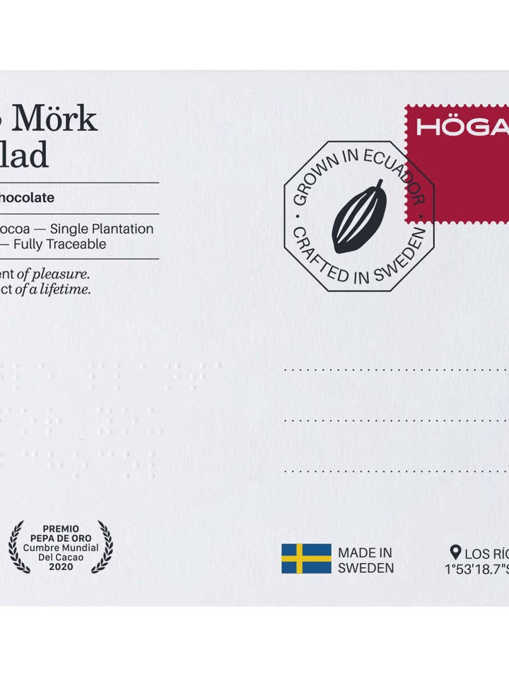 Dark Chocolate Bar 100% for wholesale by Höganäs Chocolate