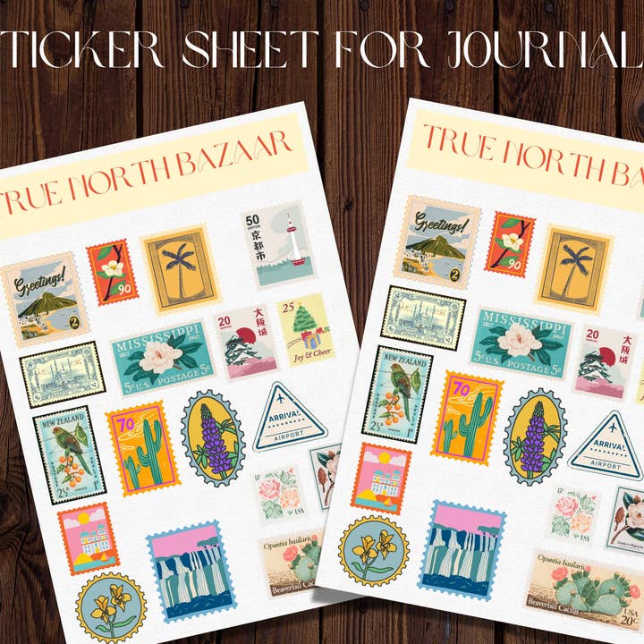 Mini Sticker Sheet For Journals for wholesale by True North Bazaar