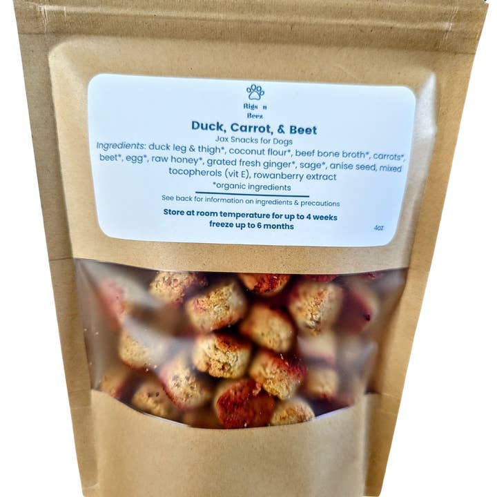 Rigs 'n Beez – Engroshandel Godbid - Hund – And, gulerod og rødbede hundegodbidder (kornfri)