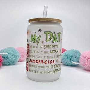 Grinch frosted glass cup – themadeshop1