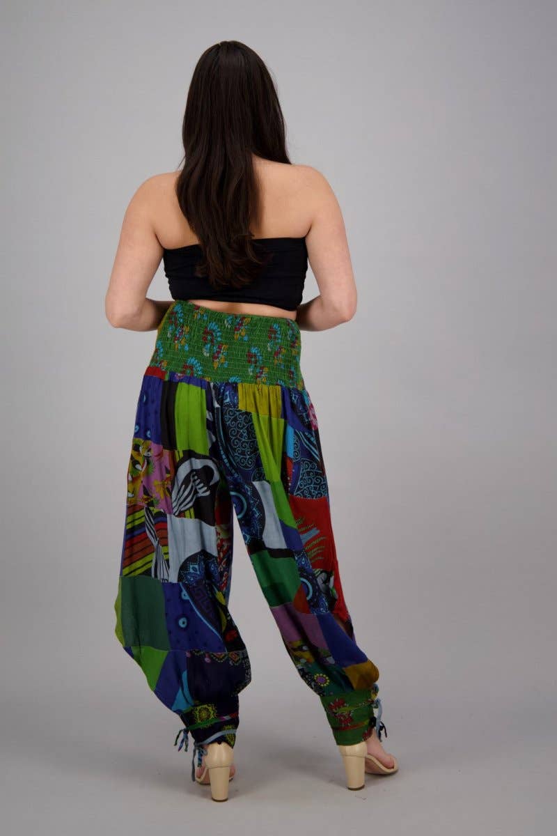 Colores surtidos Pantalones Harem Patchwork PAT-3291 de venta al por mayor en Faire24