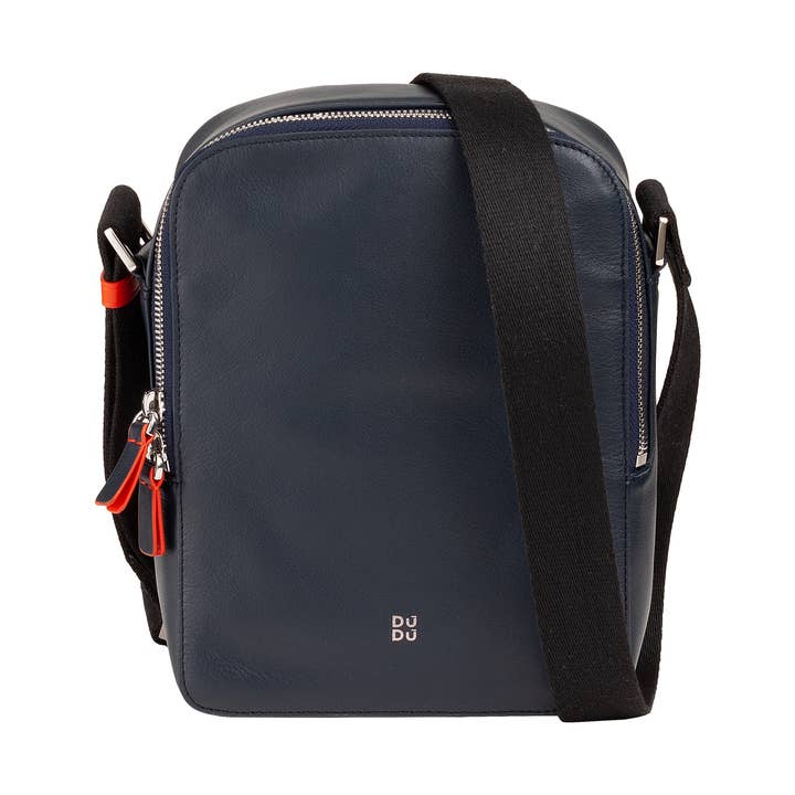 Dudu Men'S Leather Crossbody Bag Zipper Navy for wholesale by dudu