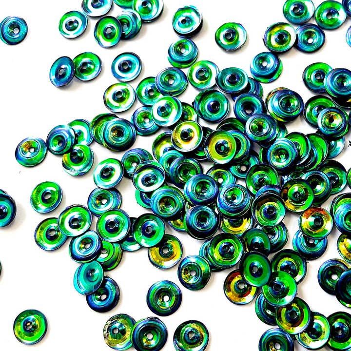 Rond - 6 mm - Bleu et Vert Iridescent (S303) pour la vente par Colour Streams