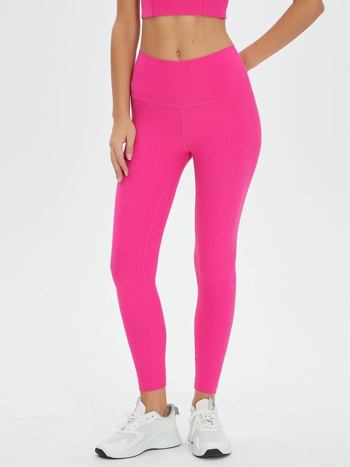 Aurelia Ribbstickade Leggings med Hög Midja för wholesale av Moon Studio