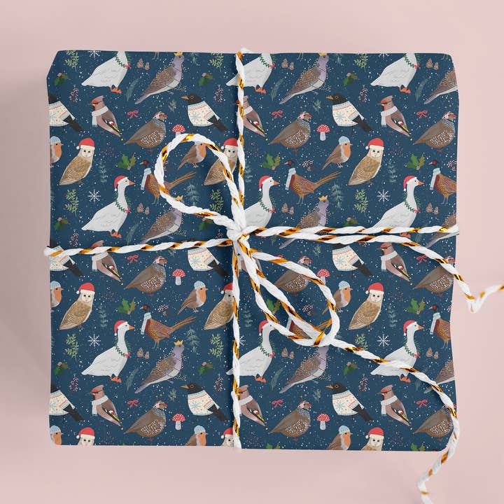 Christmas Birds Wrapping Paper for wholesale by Sarah Frances