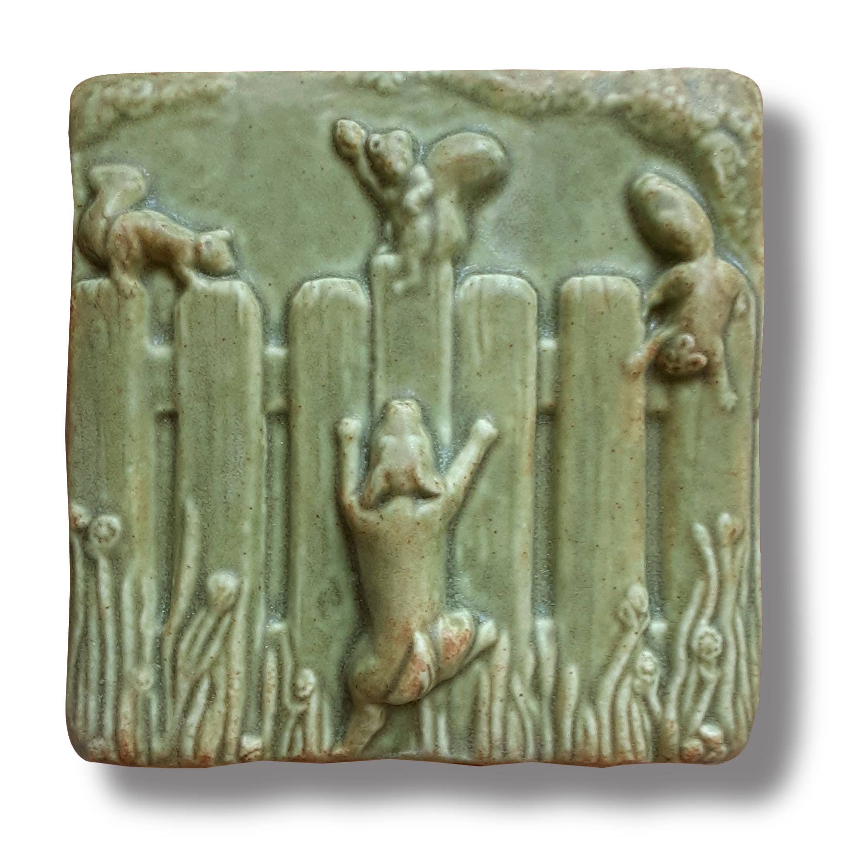 Whistling Frog Tile Inc. – Engroshandel Vægfliser – Hund ved hegn kunstflise 4x4 hundebutik gave5