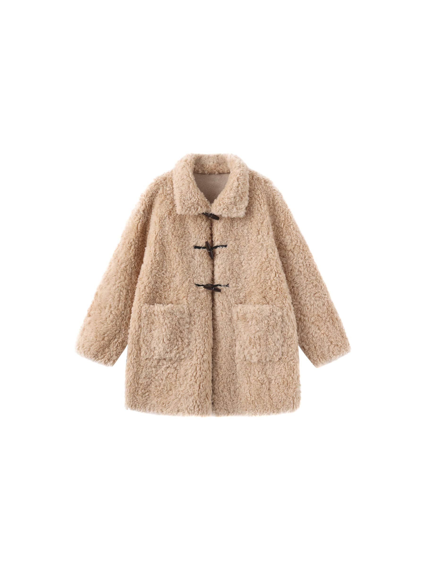 CUBIC - Wholesale Coat - Women's - ONE BY CUBIC Hign Collar Furry 100% Wool Coat0