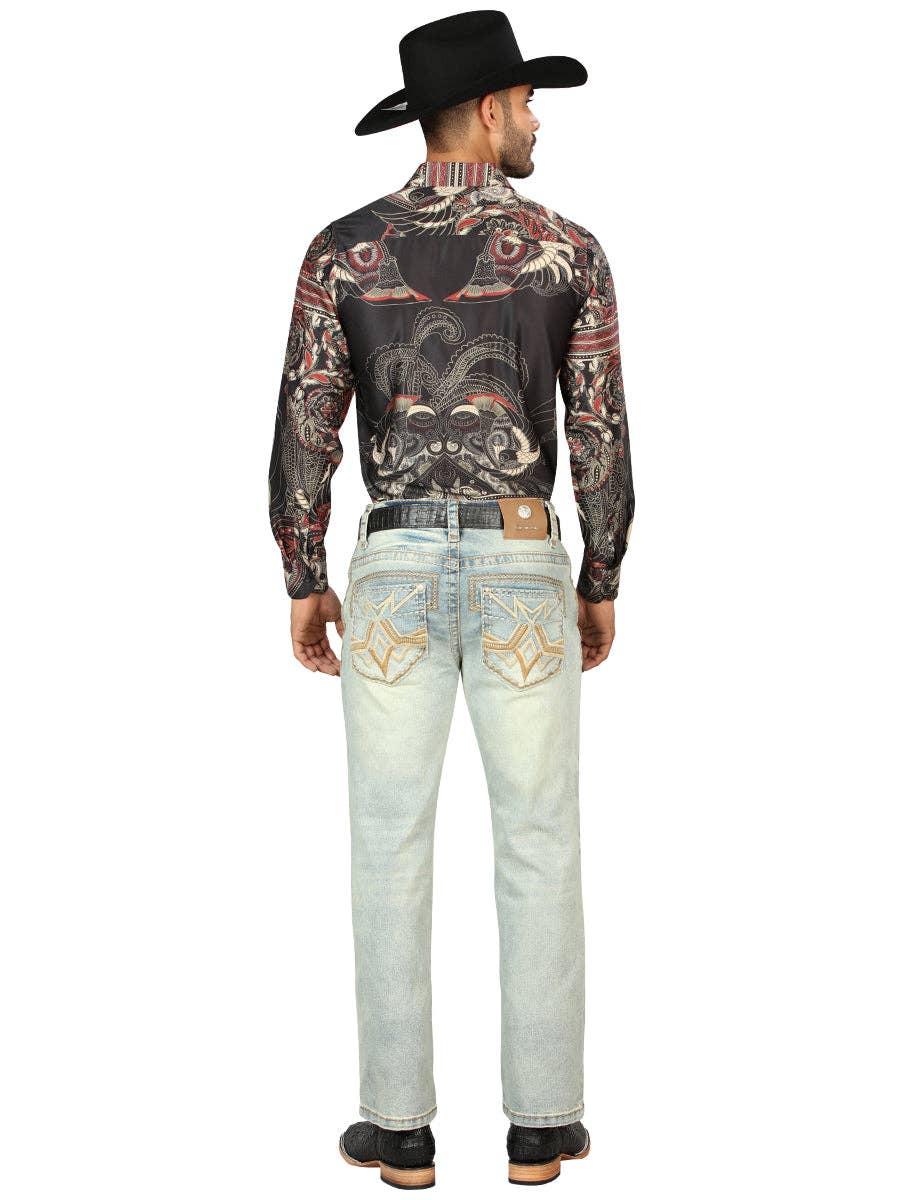 El General Western Wear - Vendita all'ingrosso Jeans - Uomo - Denim blu chiaro da uomo Centenario con dettagli ricamati 453173