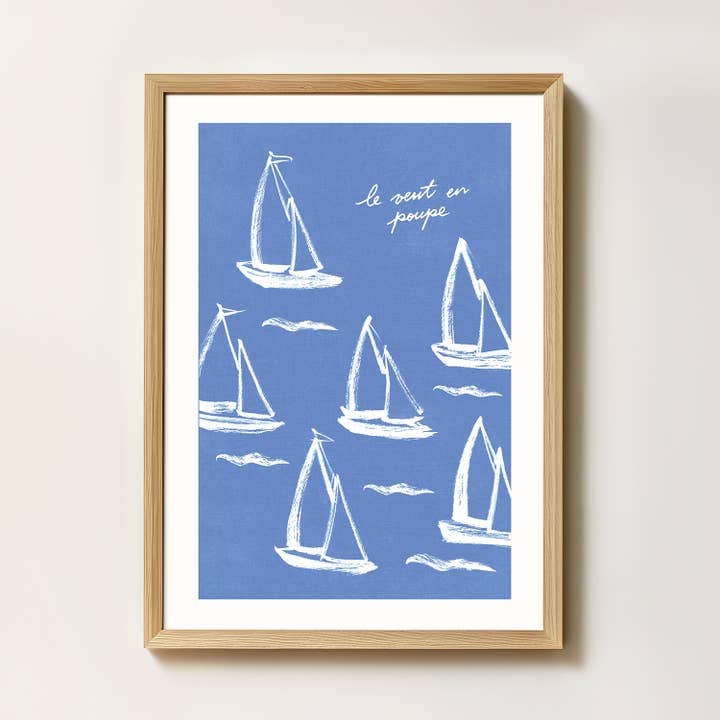 Konsttryck Segelbåtar "Allt är bra" - Franska för wholesale av intemporalis