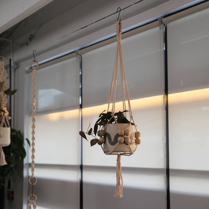 Soul of the Party - Wholesale Hanging Planter - Beaded Plant Hanger - Extra Large Wooden Balls1