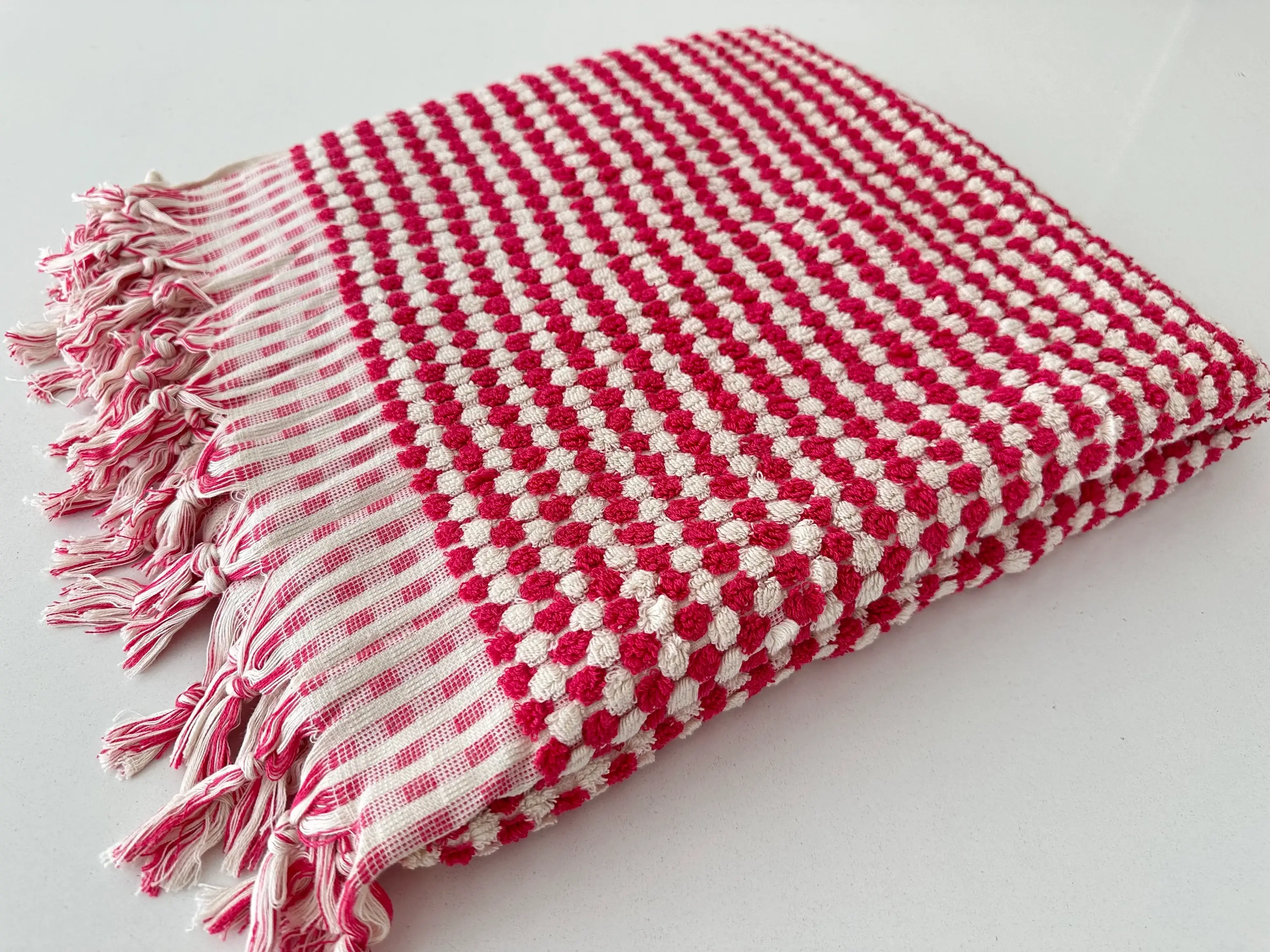 YURTLUS - Wholesale Strandlaken - Badhanddoek 36 x 70, strandlaken, zachte dikke handdoek, badhanddoek voor de badkamer 36 x 70, strandlaken, zachte dikke handdoek, biologisch, badzeepbel - rood 2