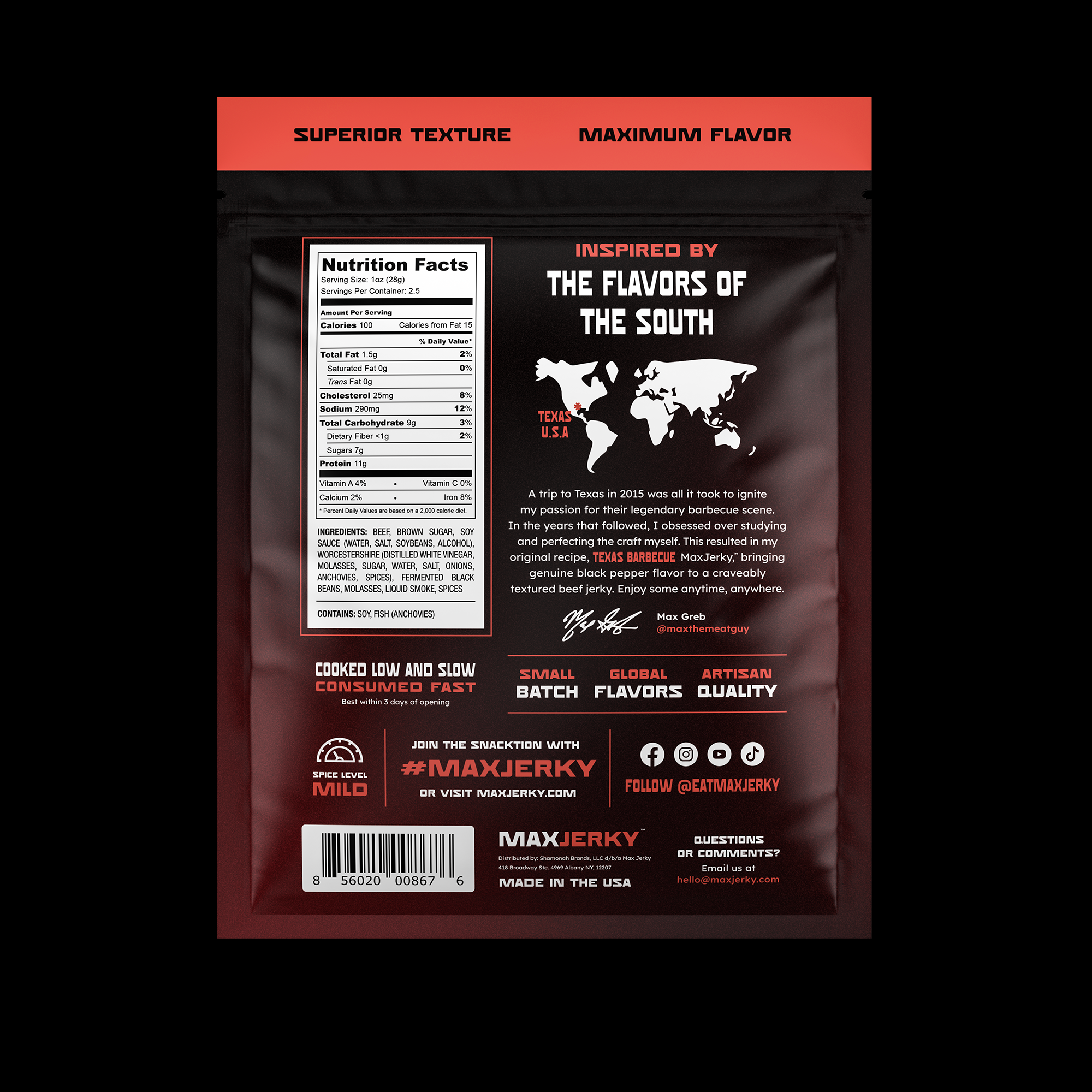 MaxJerky - Wholesale Jerky - Texas Barbecue Beef Jerky3