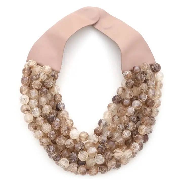anbfashion - Wholesale Kralen/parelketting - NIEUWE GELAAGDE HALSKETTING MET DIKKE KRALEN JKN-140