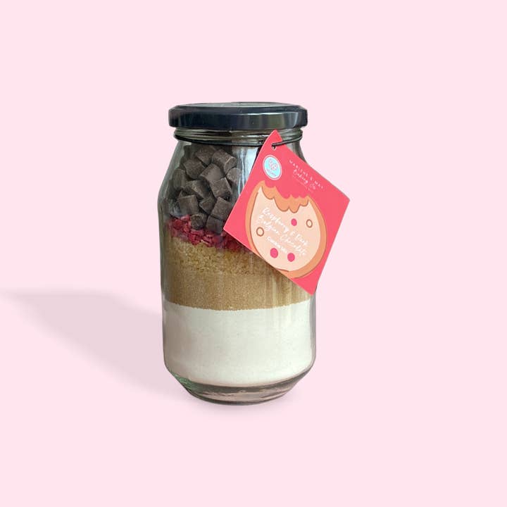 Raspberry & Dark Chocolate Cookie Mix (Ve/V) for wholesale by Marlene & May Baking Co