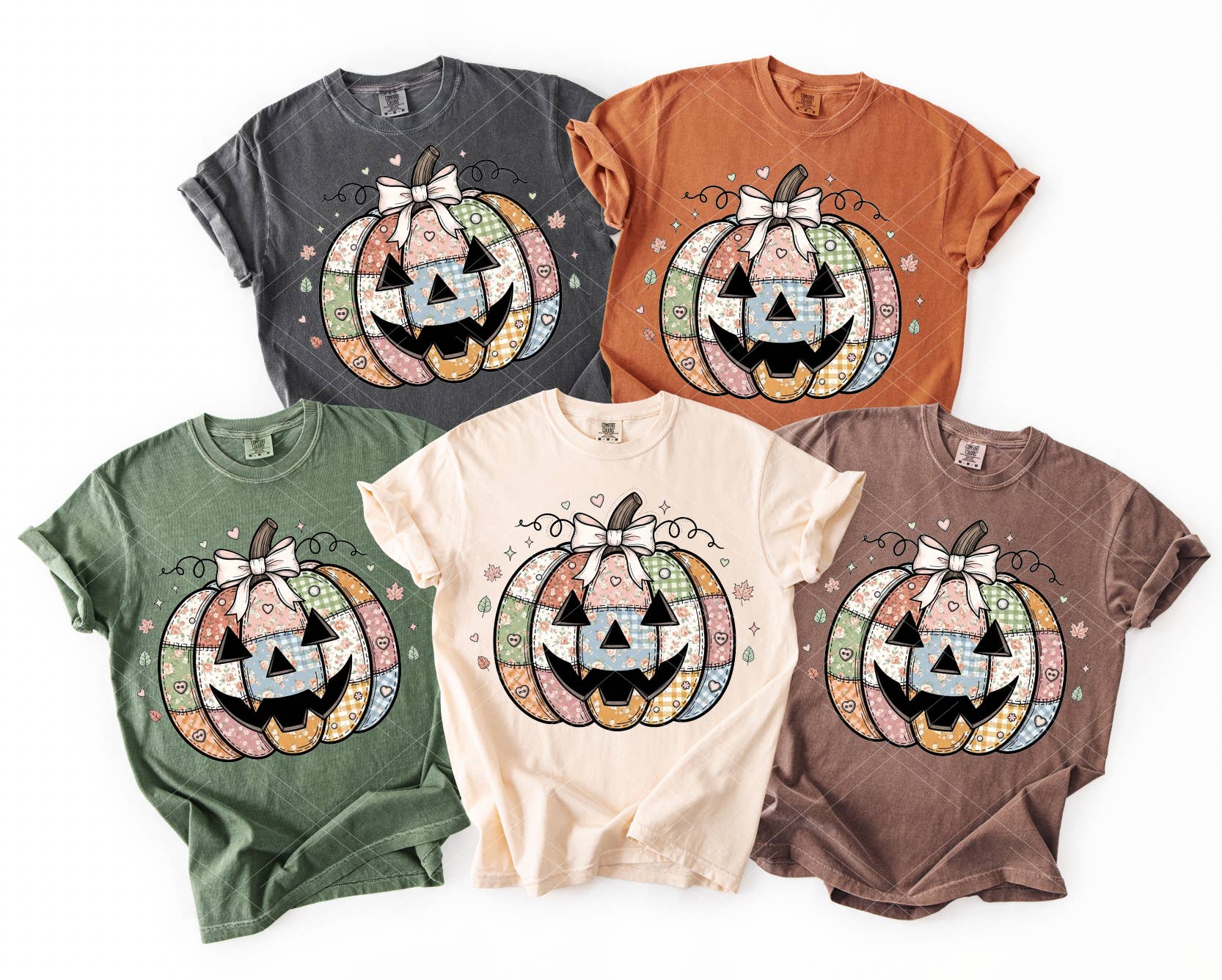Pressure and Grace - Wholesale Screen Printed T-Shirt - Women's - Patchwork Pumpkin