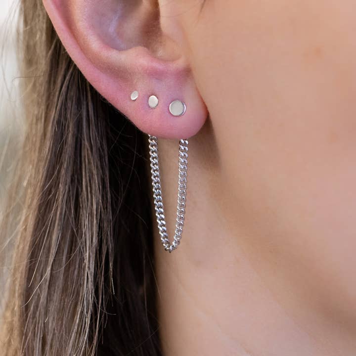 Curb Chain Ear Jacket (Gold, Rose Gold, Silver, Gunmetal) for wholesale by The Curated Lobe