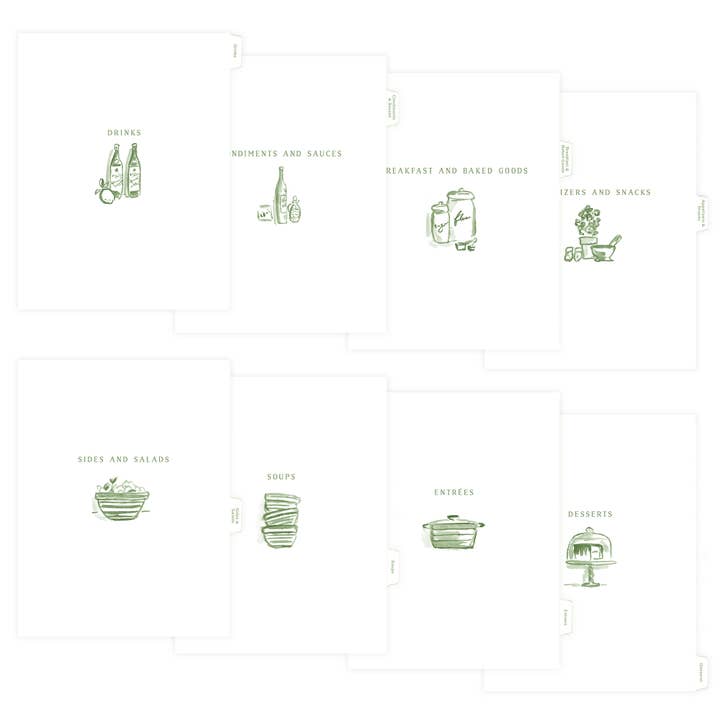 The Illustrated Life - Wholesale Binder - Recipe Binder Index Tab Dividers