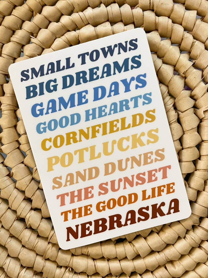 Små städer, stora drömmar | Klistermärke för bärbar dator eller stötfångare för wholesale av Courtney Going Places