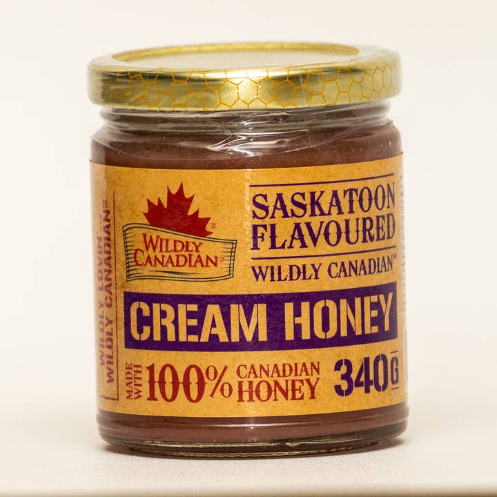 Non-pasteurized Saskatoon Cream Honey for wholesale by Wildly Canadian