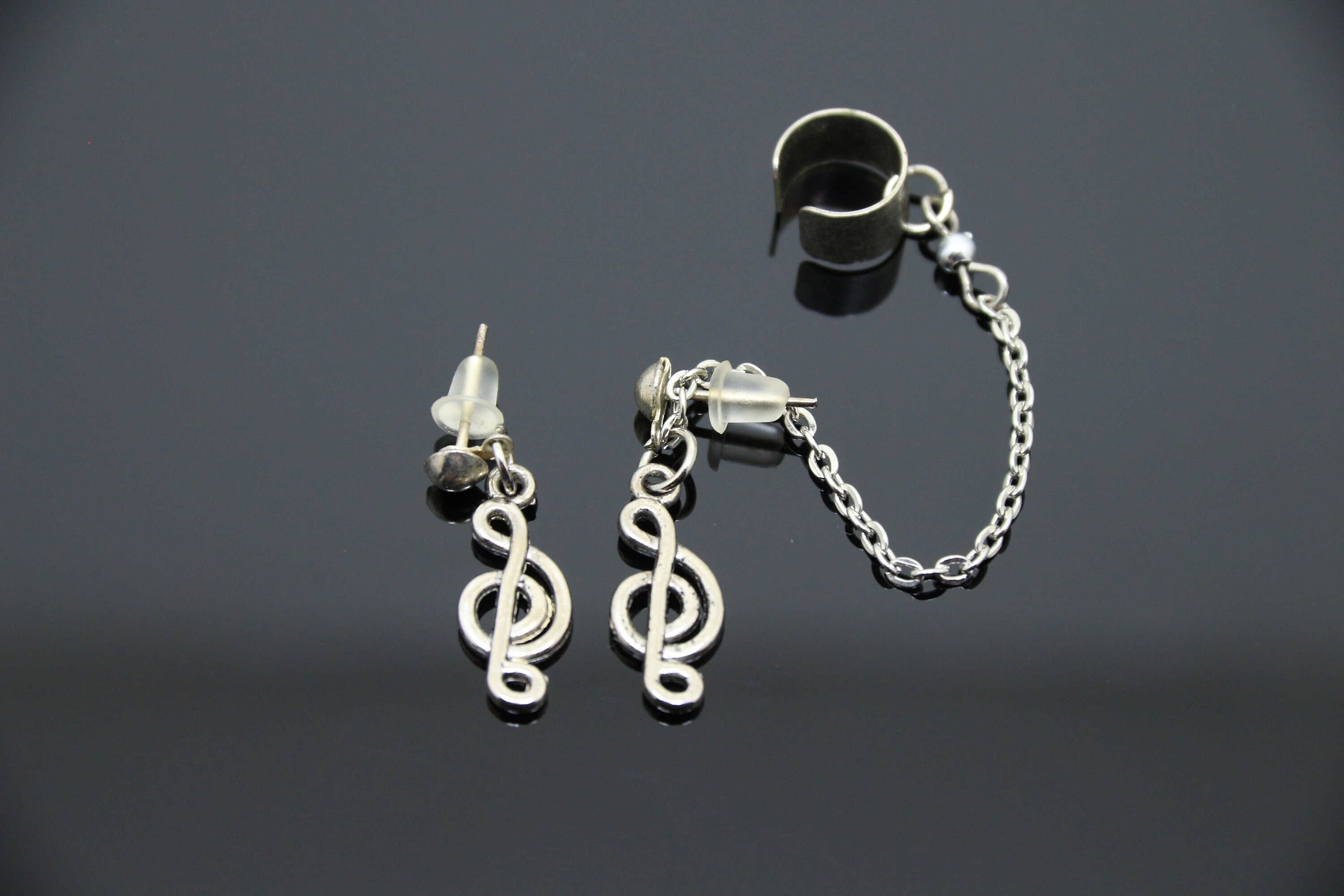 SomeBijoux4You - Vendita all'ingrosso Orecchini ear cuff/ear wrap - Orecchini a forma di chiave di violino, a forma di chiave di violino, senza perforazione della cartilagine7