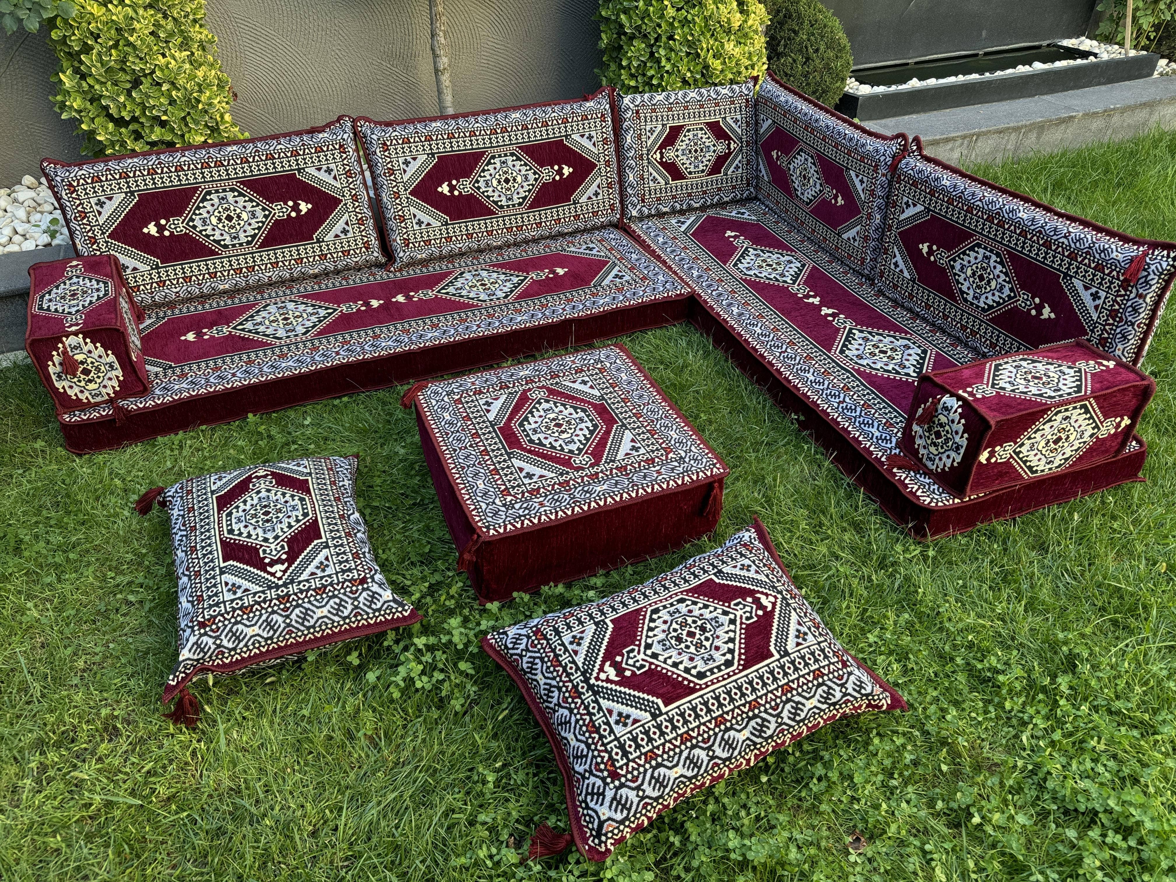 The Loom Wholesale – Engroshandel Sofa – Håndlavet Gulv Siddesofa Sæt - Traditionel Ottoman14