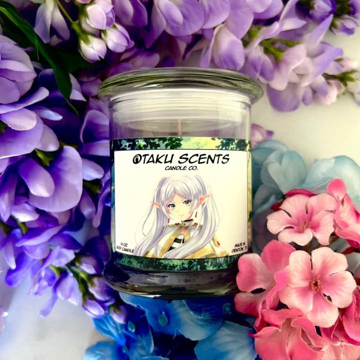 Otaku Scents - Wholesale Jar/Filled Candle - Frieren Jasmine Orchid Vanilla Scented Anime Inspired Candle1