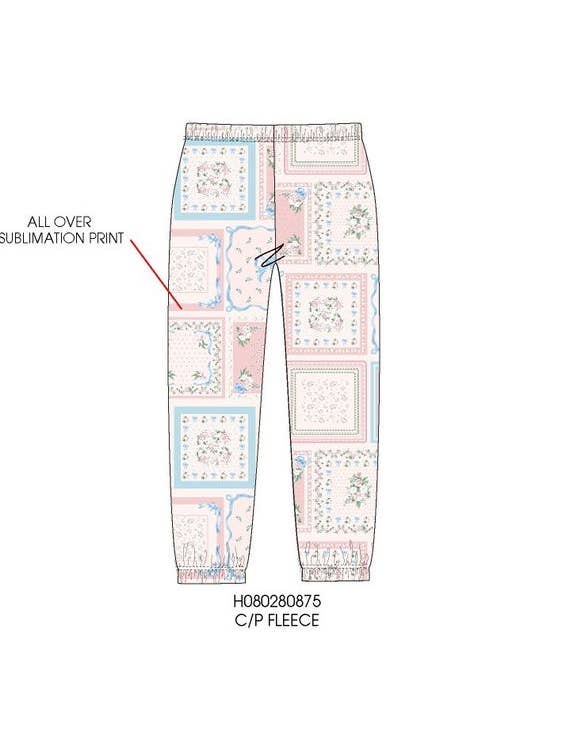 Paper Flower - Wholesale Lounge Sweatpants/Joggers - Kids - Floral Tile Print Sweatpants Tween Girls1