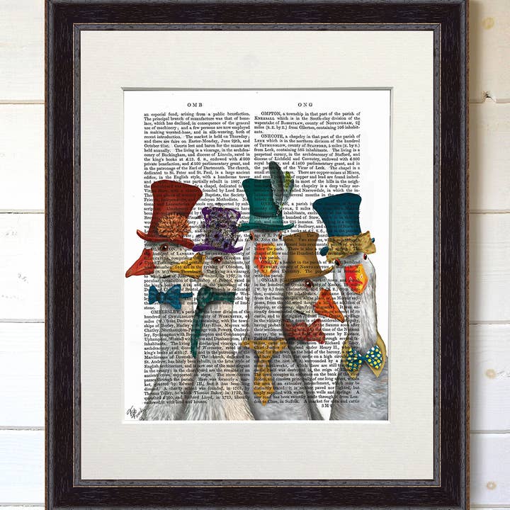 FabFunky Ltd - Wholesale Art Print - Gaggle of Geese, Book Print / Art Print / Wall Art4