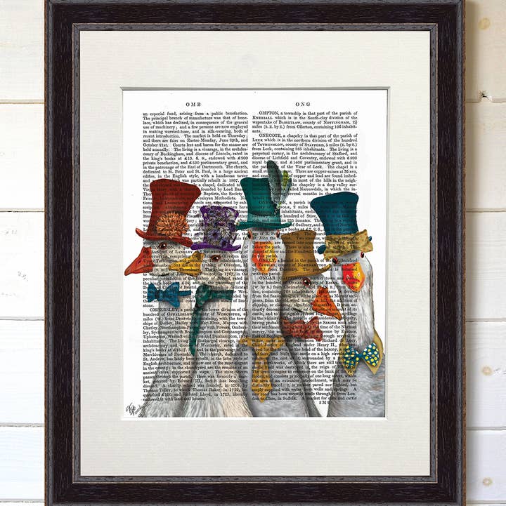 FabFunky Ltd - Wholesale Art Print - Gaggle of Geese, Book Print / Art Print / Wall Art4