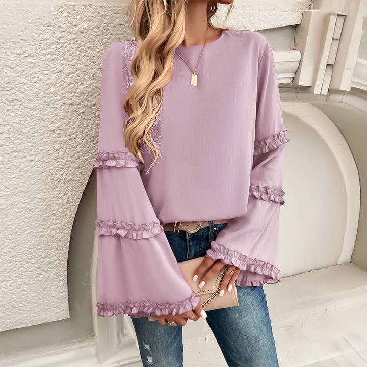 Martina Flared Long-Sleeved Top for wholesale by Revella The Label
