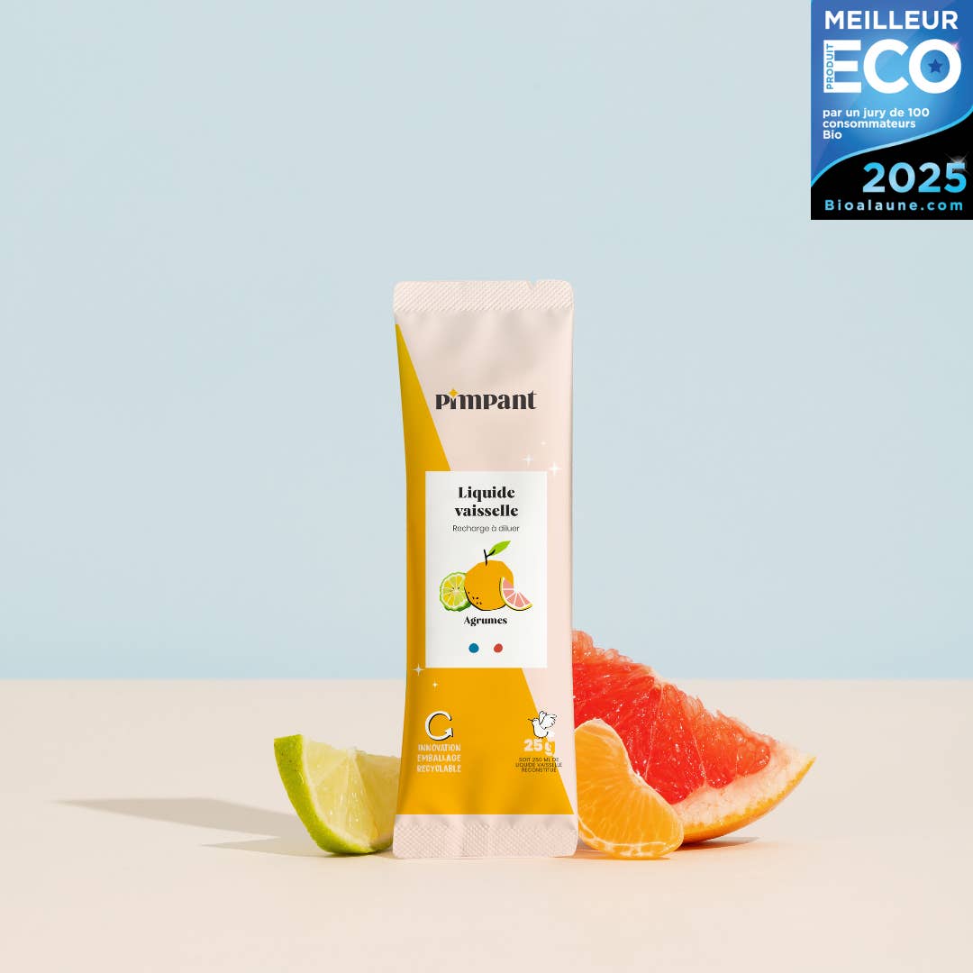PIMPANT - Vente Produit vaisselle - Stick Recharge Liquide Vaisselle Agrumes en Poudre à Diluer