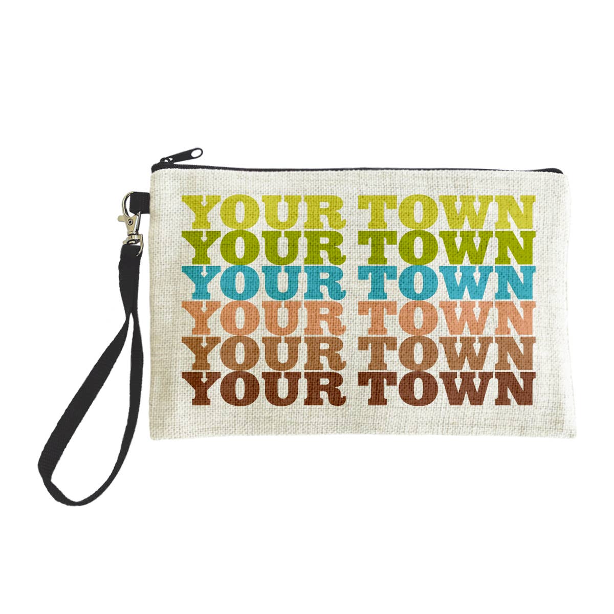 Rock Scissor Paper - Wholesale Pouch - Women's - Personalized City Zip Pouch - Supergraphics Name Drop Design7