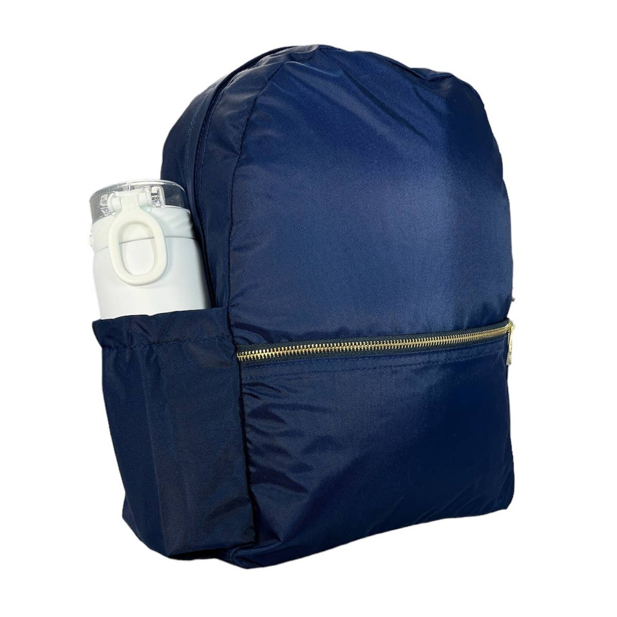 Mint - Wholesale Backpack - Kids - Navy Nylon Brass Medium Backpack w/ Pocket1