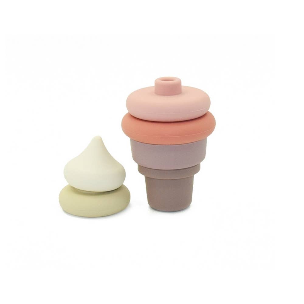 PETIKIDS - Wholesale Stacking Rings Game - Baby - Montessori Educational Toy - Stackable Silicone Ice Cream8