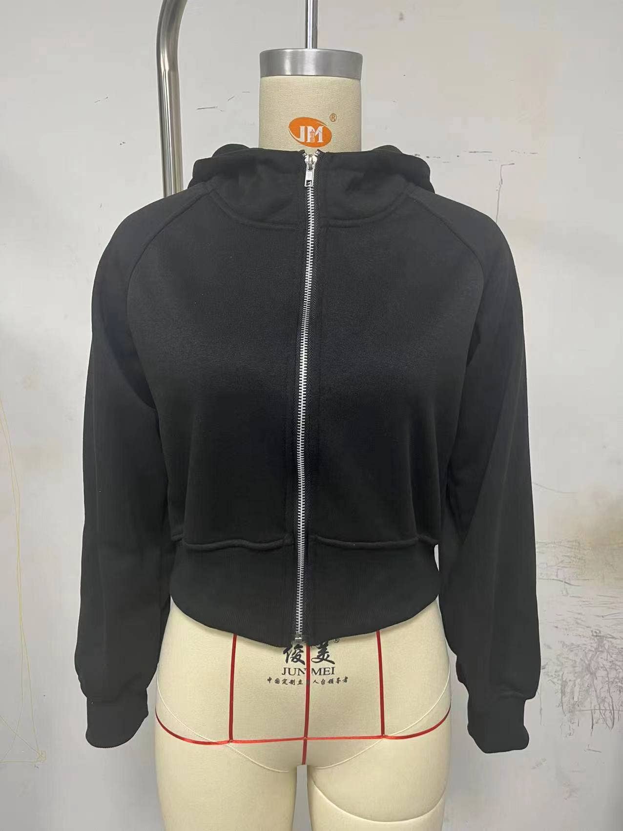 NINEXIS - Vente Sweat à capuche – femme - CWOHOL0366_Haut à capuche décontracté zippé à manches longues5