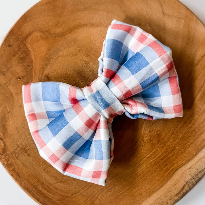 Patriottische geruite pluchen strik voor wholesale door Mack & Co.