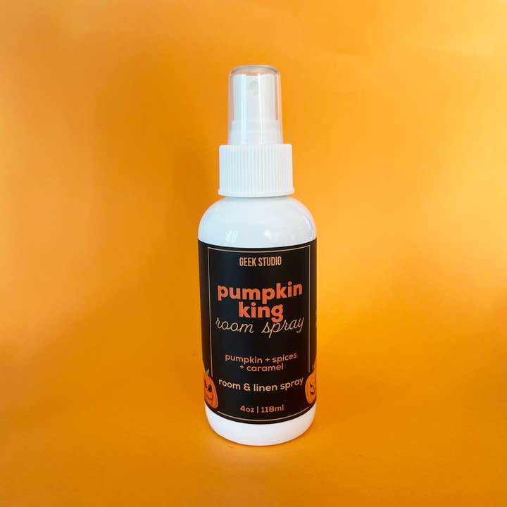 Spray pour chambre et linge Roi Citrouille - caramel à la citrouille pour la vente par Geek Studio
