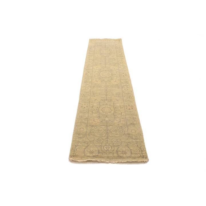 Green Transitional 2'5X9'8 Floral Runner Rug for wholesale by Magic Rugs Inc.